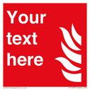 Custom Fire Equipment sign with General fire symbol Text: 